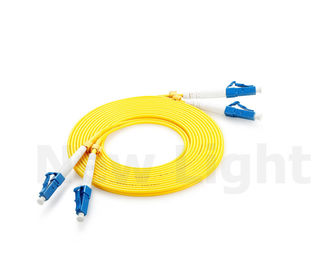 Cavo di giallo della fibra del duplex del cavo a fibre ottiche 3.0mm Lszh di singolo modo del connettore di LC-LC