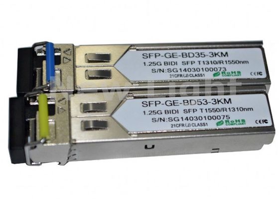 comprare Trasmettitore SFP BiDi 1.25G ad alte prestazioni con fibra monomodo e distanza di trasmissione di 3 km online manufacture