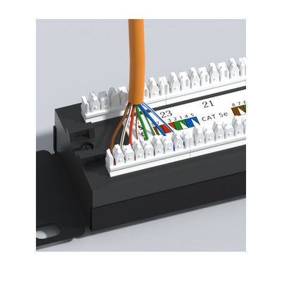comprare Pannello patch Ethernet RJ45 in metallo a 24 porte con gestione cavi per reti Cat5e/Cat6/Cat6a/Cat7 online manufacture