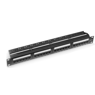 comprare Panel di patch Ethernet RJ45 in metallo Cat5e/Cat6/Cat6a/Cat7 nero 1U 2U con gestione dei cavi online manufacture