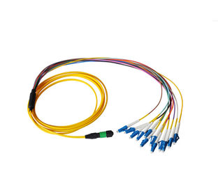 comprare 8 il PVC del singolo modo del cavo a fibre ottiche del centro MPO/LSZH MPO- LC smazza fuori il cavo di toppa di fibra ottica online manufacture