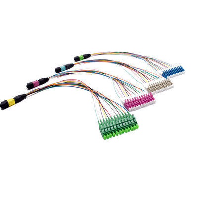 comprare 12 Fibre Fan Out MTP MPO Cable OM3 OM4 per cassette di interconnessione e cablaggio di spina dorsale ad alta densità online manufacture