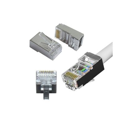 comprare Connettore RJ45 CAT7 OEM con perline di ferrite per larghezza di banda a 600 MHz e bassa diafonia online manufacture