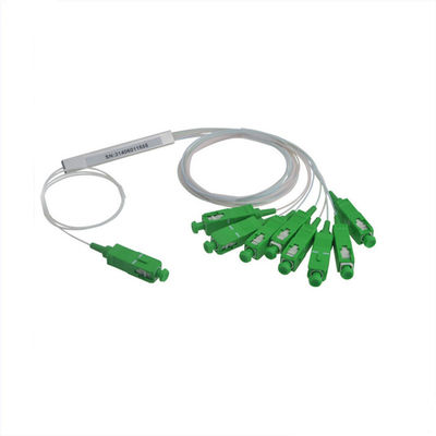 comprare Input di tubo di acciaio 250μm Fibra ottica PLC Splitter con connettore verde 1x8 SC/APC per applicazioni in modalità singola online manufacture