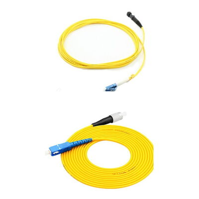 comprare 0.9mm Slim to 3.0mm Rugged Single Mode Fiber Optic Patch Cord con connettori SC LC FC ST per data center e uso all'aperto online manufacture