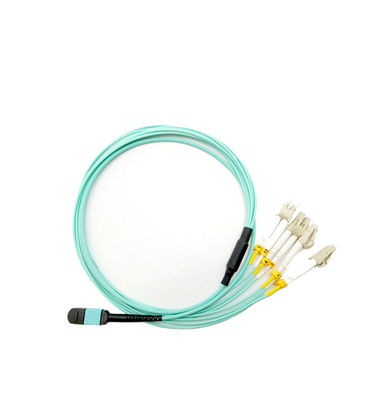 comprare 12 Core OM3 Fiber Optical MPO MTP Cable to LC Breakout Cord con certificazione CE ISO online manufacture