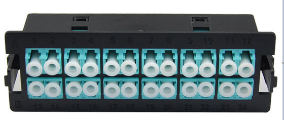 comprare Pannello patch in fibra ottica LC Duplex nero a 24 porte con installazione a clip per scatola di distribuzione da montaggio su rack 1U online manufacture