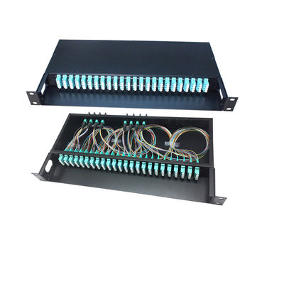 comprare Compatto 19 pollici Rack Mount Fiber Optic Patch Panel con 12/48/96 capacità di nucleo per la terminazione FTTH online manufacture