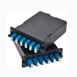 comprare 2x MPO-12 al duplex di 12x LC, scrivono A a macchina, 24 cassette miste delle fibre OM3 FHD MPO online manufacture