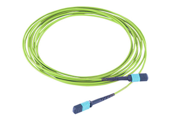 comprare OM5 Fibre 12 Core MPO MTP Trunk Cable Lime Green Optic Patch Cord online manufacture