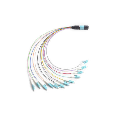 comprare 12F MTP-LC Fibra ottica MPO Breakout Cable con diametro di 0,9 mm e bassa perdita di inserimento ≤ 0,3 dB per applicazioni di lunghezza personalizzabile online manufacture