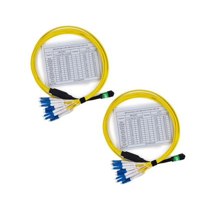 Cavo pre-terminato MTP a 12 fibre con diametro 3,0 mm e bassa perdita di inserzione, da MTP a LC con tubo a fibra libera