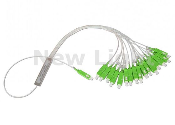 Splitter in fibra ottica 1x16 ABS nero con cavo di ingresso da 3,0 mm per applicazioni FTTX e FTTH