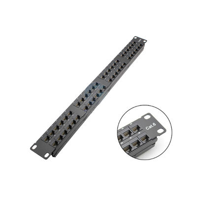 24 Port 1U Height RJ45 Patch Panel con costruzione in metallo per reti Ethernet montabili su rack