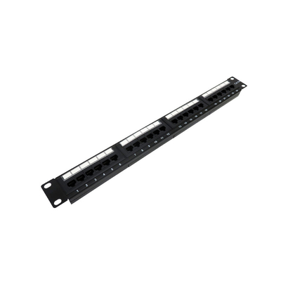 Pannello di patch per rete 1U nero per compatibilità Cat5e/Cat6/Cat6a/Cat7 Certificato RoHS/UL/CE
