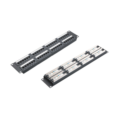 Pannello di patch Ethernet RJ45 montabile su rack con schermatura e gestione dei cavi