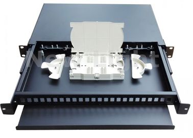 Tipo a fibra ottica a 19 pollici dell'interno 24 supporto di tirata della pagina di distribuzione di scaffale del quadro d'interconnessione del porto