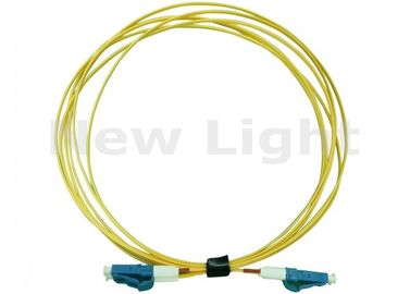 Cavo di toppa giallo della fibra di LC LC, materiale del PVC cavo a fibre ottiche di simplex dei 3 tester