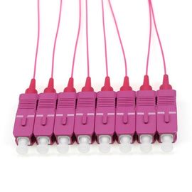 La treccia a fibra ottica dello Sc OM4/PC, i cavi di 1 di m. saltatore della fibra 12 colora 0.9mm
