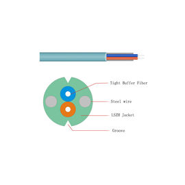 Uso aereo del cavo flessibile a fibra ottica di G652A2 FTTH con il rivestimento di LSZH/PVC/PE