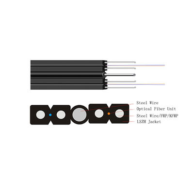 Cavo di derivazione FTTH autoportante con guaina LSZH e fibra monomodale G652A1 per applicazioni aeree