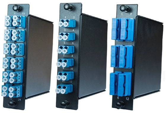 Modulo MPO a cassetta a modalità singola con connettore MPO maschile a 12 nuclei e cassetta in alluminio per connettore LC Duplex SC Sinplex