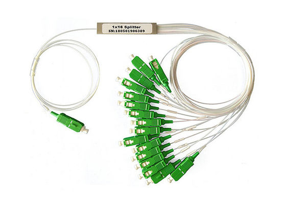 Splitter in fibra ottica PLC miniaturizzato 1 In 16 Out con connettore SC e tubo in acciaio inossidabile