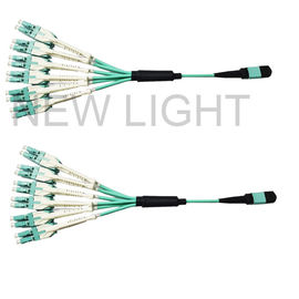 Singola guaina LSZH OM3 12 della fibra 3.0mm MPO del cavo femminile di sblocco