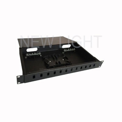 1U Rackmount Fiber Optic Patch Panel con 12-48 porte e adattatori SC per la gestione della fibra ad alta densità